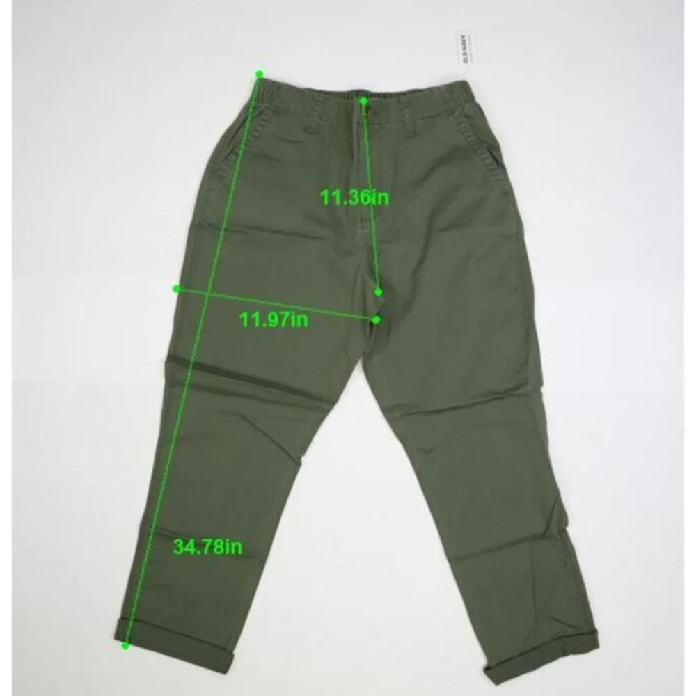Old Navy High Waisted OGC Crisp Chino Pants Alpine Tundra Green Womens M - Picture 2 of 8